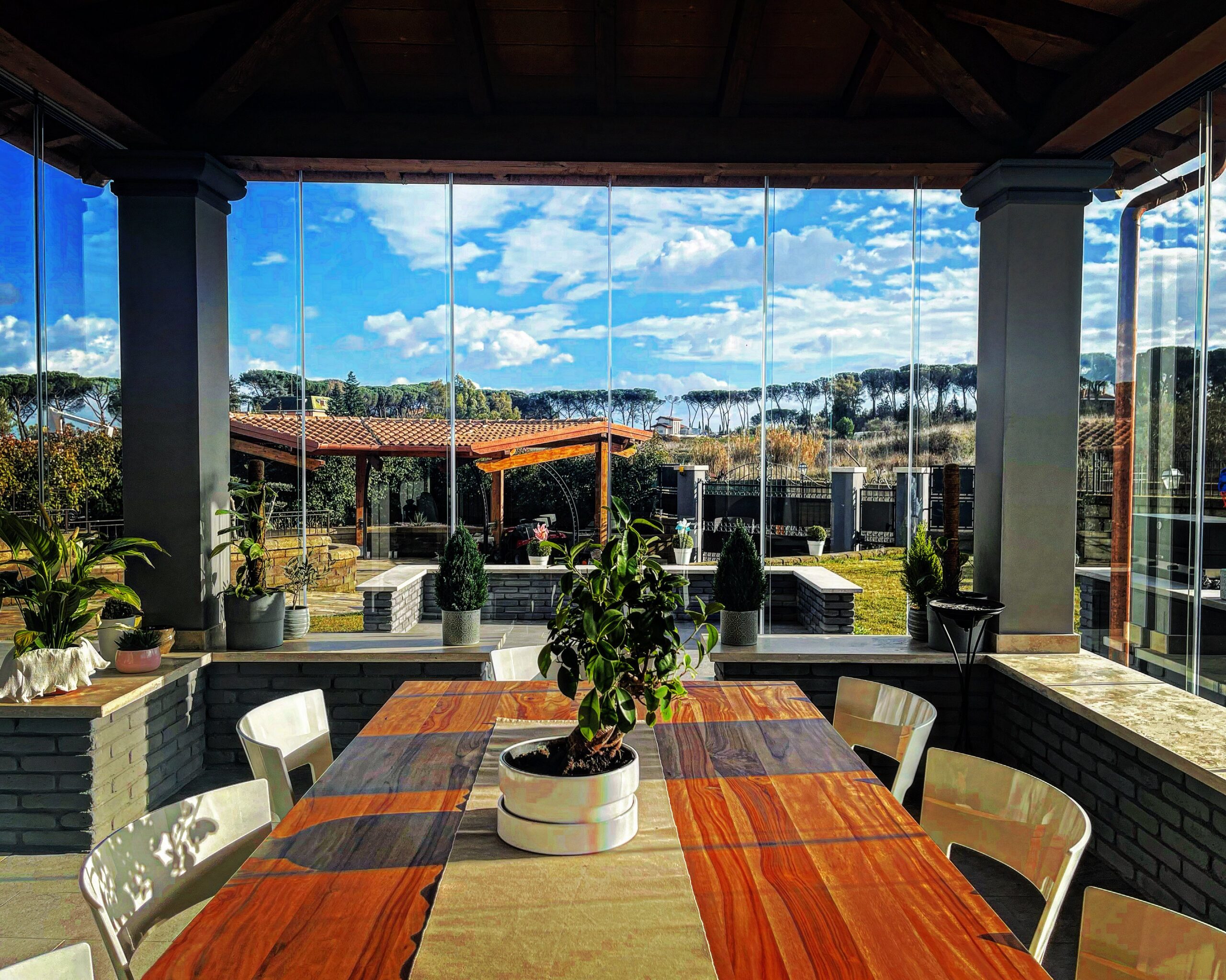 Vetrate panoramiche scorrevoli in linea